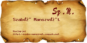 Szabó Manszvét névjegykártya